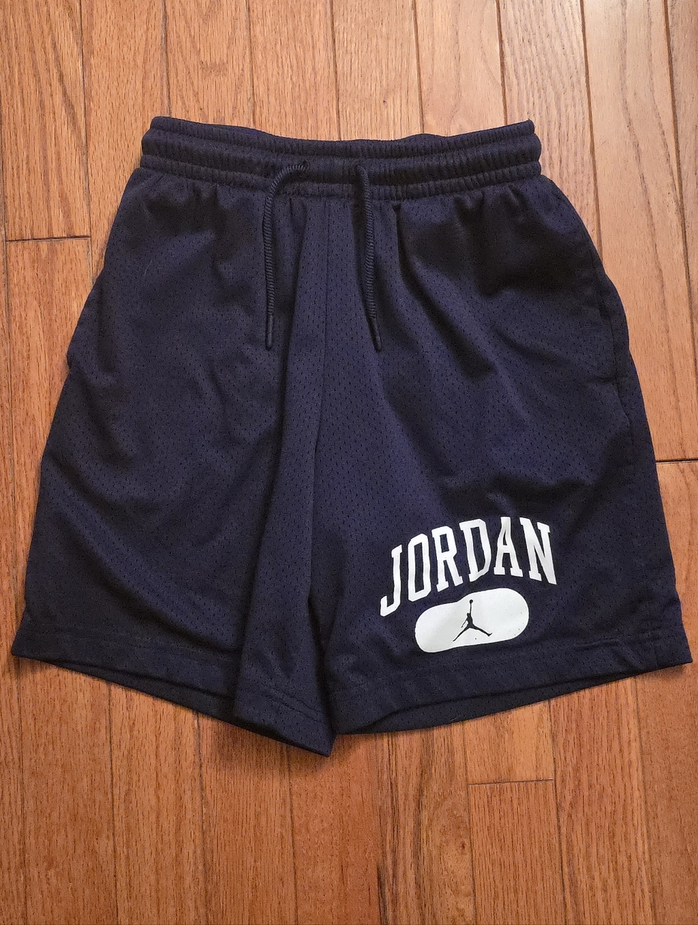Jordan Boys Navy Athletic Mesh Shorts with White Jordan Logo
